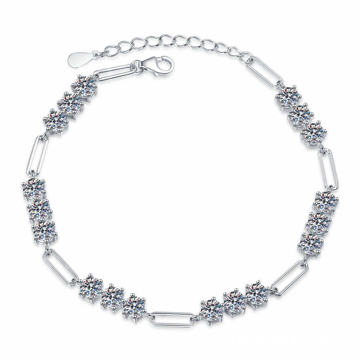 5.4CT Chain Link Bracelet Moissanite Bracelet