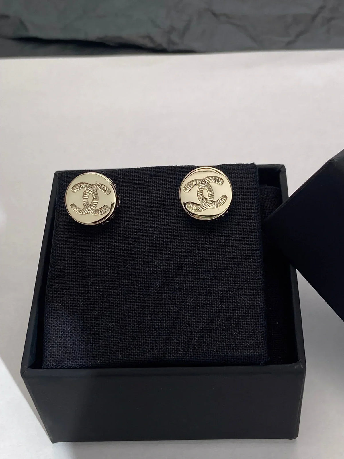 Chanel Button Earrings