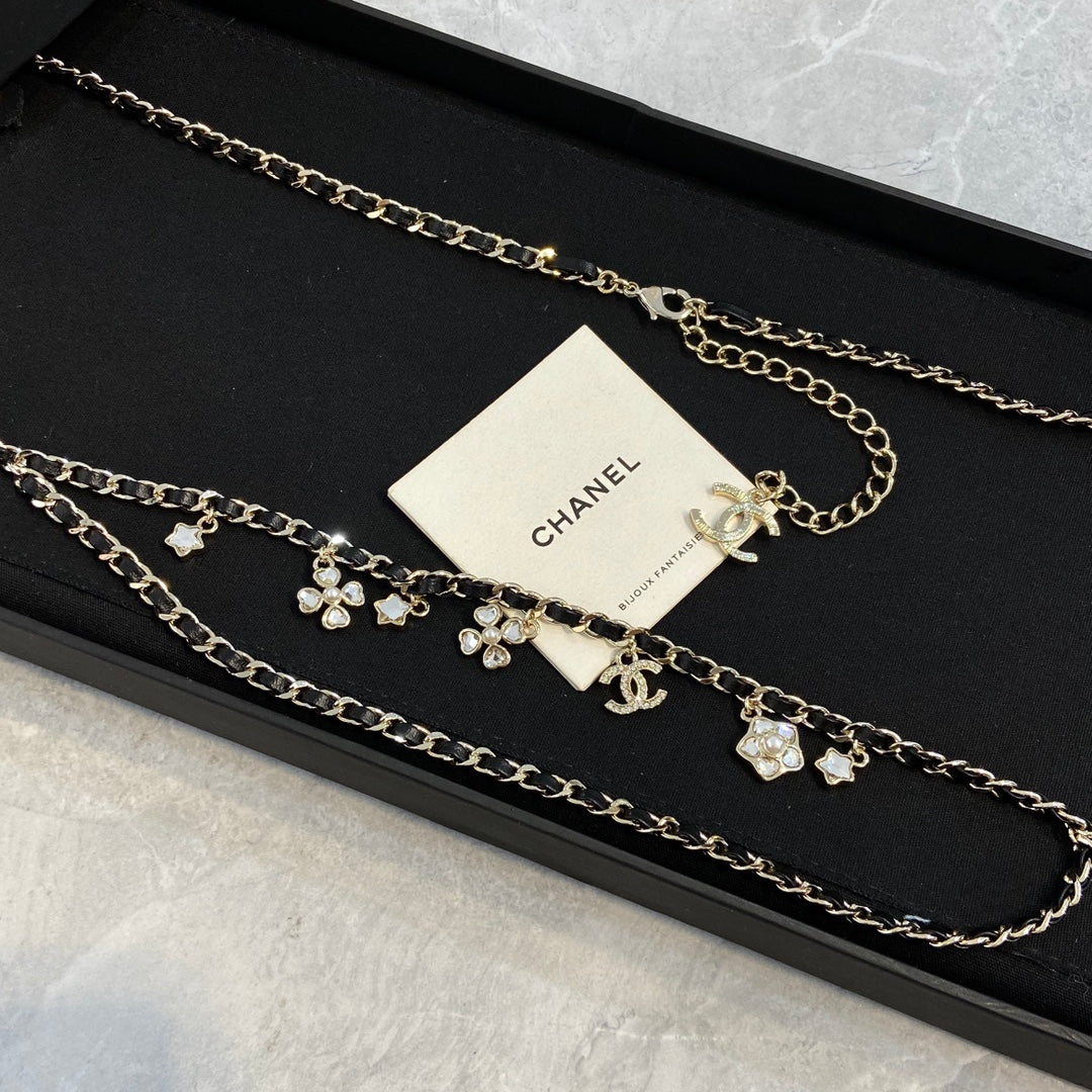 Chanel Black Leather Waist Band