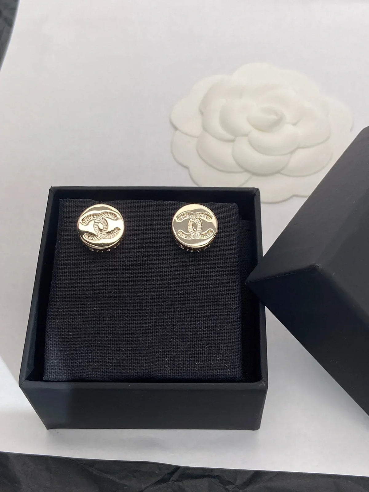 Chanel Button Earrings