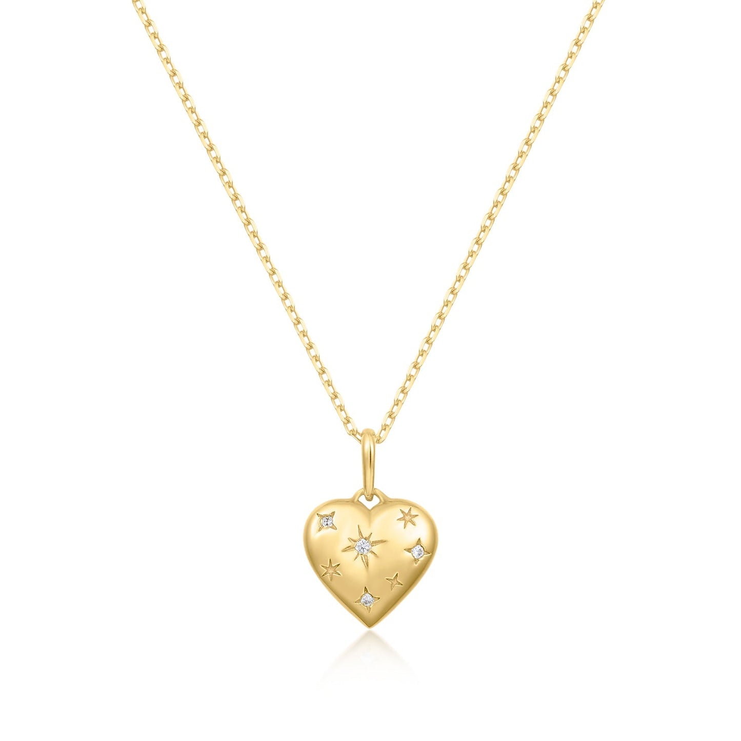 Heart Pendant Star Necklace